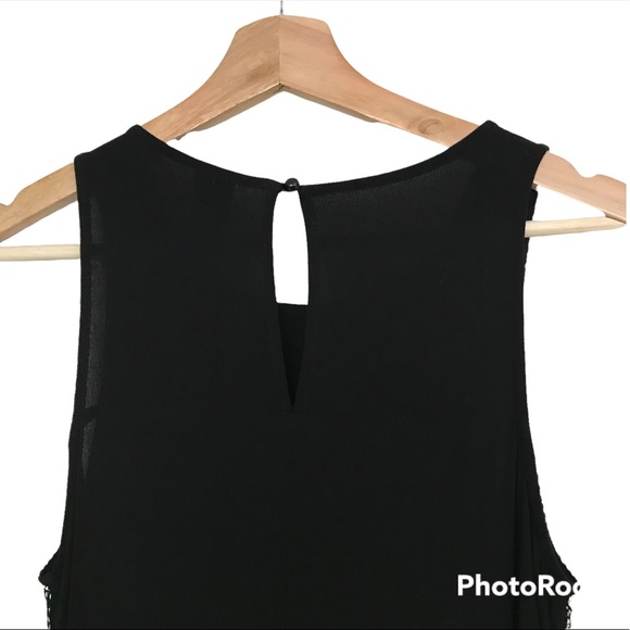 Lapis Black Lined Mesh Front Long Hi-Lo Tank Top - Picture 11 of 15